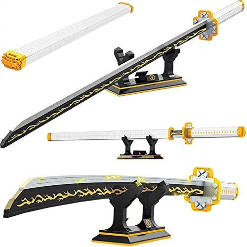 Kravkind 39inch for Sword Building BlockModel, Samurai Sword Set withScabbard and Stand, Best Gift for AnimeFans