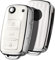 OATSBASF Autoschlüssel Hülle VW, VW Golf Schlüsselbox, Schlüsselhülle Cover für vw Polo Passat Skoda Seat 3-Tasten (C-Weiß)