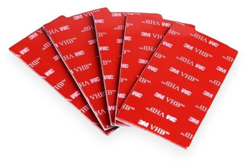 3M VHB: Paket mit 10 Klebepads Doppelseitiges Quadrat aus Acrylschaum, Premium-Qualität, ultrastarker Halt, wasser- und hitzebeständig, geeignet für Auto, Zuhause, Sport (25 mm x 50 mm)