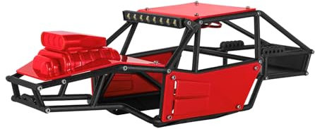 INJORA Rock Tarantula Nylon Buggy Karosserie Chassis Kit für TRX4M Upgrade 1/18 RC Crawler,rot