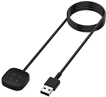 KingFan Compatible with Fitbit Sense & Versa 3 Charger Replacement USB Charging Cable Dock Stand for Fitbit Versa 4 /sense2 Smartwatch(2PACK)