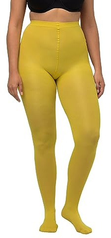 Ulla Popken Damenstrumpfhose, Senfgrün, 44-46