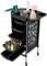 52 * 36 * 90cm, Friseurwagen, Salon Rollwagen mit 5 ausziehbaren Schubladen Faltbare Gerätehalter SPA Friseurwagen für Stylist Friseur Haarstyling (Schwarz)