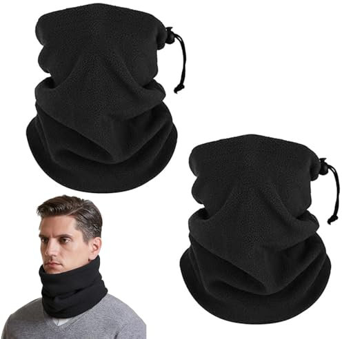 ZZRSYJ 2 Stück Polar Fleece Halswärmer, Winter Winddicht Multifunktionstuch, Einstellbar Schlauchschal, Thermal Fleece Halten Sportschal, Herren Damen Halstuch, Für Laufen Skifahren Radfahren
