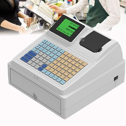 WDDEYYDS Elektronische Registrierkasse, Registrierkasse für kleine Unternehmen, Thermodrucker, 8 Digitale Registrierkasse für den Einzelhandel