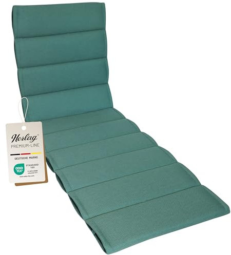 Herlag Liegenauflage Linnea 200x60x4cm | Liegestuhl-Auflage Mehrfachsteppung | Liegepolster für Gartenliege | Gartenmöbelauflage Premium-Line | Öko Tex 100 | Petrol