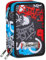 Seven Federmäppchen, Mäppchen, Mehrfarbig, Federtasche für Schreibwaren, Etui komplett mit Bleistiften, Filzstiften, Schulmaterial, mit 3 Fächern, Mädchen, Schule - Grundschule, XXL rot blau