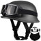 Casque Moto Vintage Casques Jet, Casque Allemand Moto Ouvert Adulte Demi, ECE Homologué, Demi Casque de Moto avec Boucle Réglable Dégagement Rapide, pour Cruiser Chopper Casque