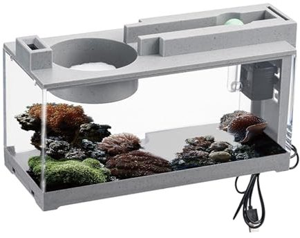 Aquarium - Betta Fish Tank Aquarium, Desktop Small Fish Tank | Transparent Fish Tank with/Without Light, Tabletop Tank for Seaweed Balls Betta Fish Shrimp Goldfish