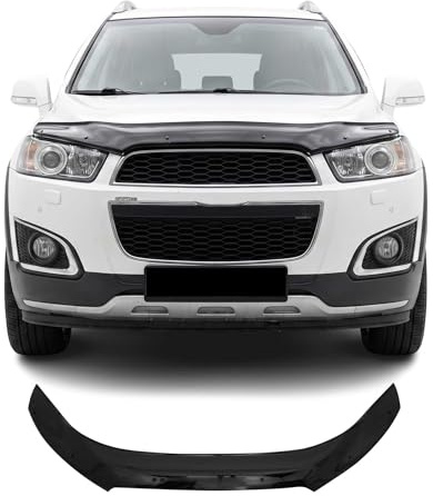OMAC Motorhaube Deflektor Insektenschutz kompatibel mit Chevrolet Captiva 2011-2016 Dunkel
