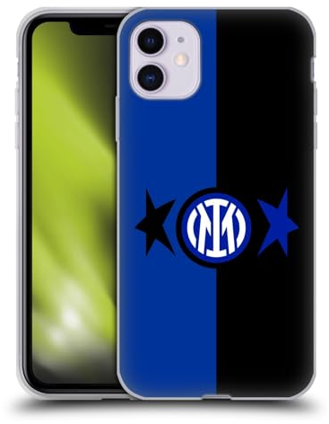 Head Case Designs Licenza Ufficiale Inter Milan Nero & Blu IM 2Stars Custodia Cover in Morbido Gel Compatibile con Apple iPhone 11
