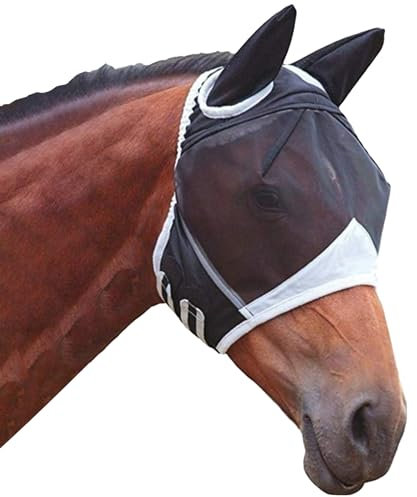 DKDDSSS Maschera Antimosche Cavallo - Protezione Efficace Contro Mosche E Insetti - Confortevole E Resistente - Ideale Per Cavalli Sensibili