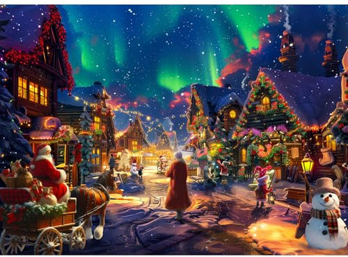 Puzzle 1000 Teile,Puzzle Erwachsene, EIN Herausforderndes Rätsel,Puzzlespiele für Die Ganze Familie,Geschenke für Frauen,Geschenke für Männer,Thema:Winter-Heiligabend