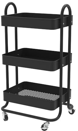 Vicco Rollcontainer Tron, Schwarz, 45.9 x 78.7 cm | mit Rollen für flexible Nutzung und einfache Standortwechsel