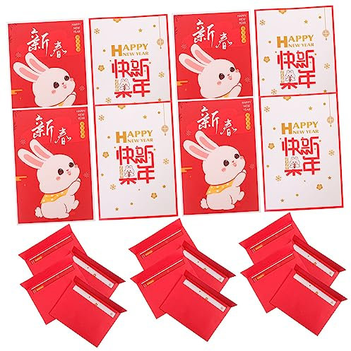 PLAFOPE Neujahrskarte Grußkarte Geschenkkarte Neujahrskarte Segenskarte Grußkarte Einladungskarte Papierkarte Für Freunde Neujahrsgrußkarte Partygeschenkkarte Geschriebene Karte Papiergesc