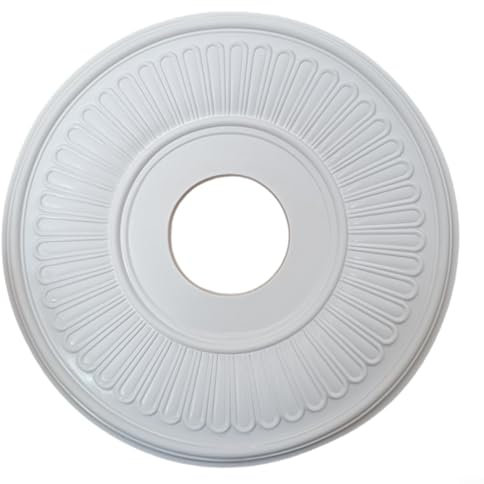 HOHOVYVY Roseta de estuco,Roseta de Techo Blanco,Medallón Redondo PU Decorativo Techo Ventilador Lámpara Placa Cubierta Para El Hogar