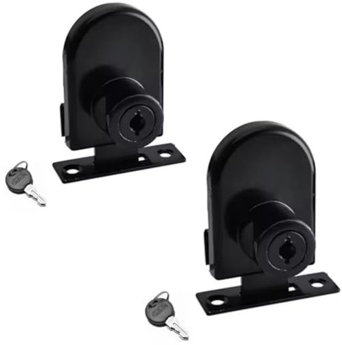 Doppeloffenes Glasschrankschloss, Sicherheitsschloss, Zinklegierung, Glastürschlösser, Vitrinen-Ersatzschlösser für 5–8 mm, Schwarz (Single 408, Individual Key (Only fits one lock))