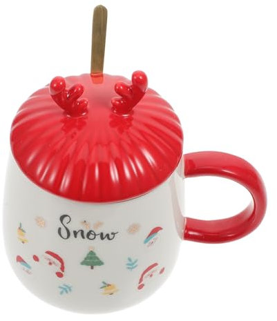 ABOOFAN 1 Jeu tasse de noël tasse avec paille s personnalisées de café drôle bouteille service à café mug cafe à de Noël de lait de noël Acier inoxydable rouge