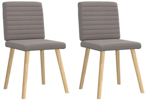 vidaXL Esszimmerstühle 2 STK. Taupe Stoff