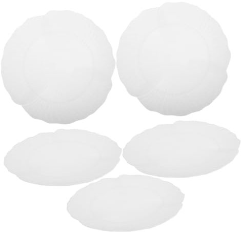 ASAKKURA Assiettes Plastique Blanches à Bords Festonnés De Assiettes Décoratives Pour Servir Pâtes Salades Et Desserts Parfaites Pour Maison Occasions Spéciales