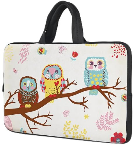 icolor 12~12.6 Zoll Laptoptasche Schutzhülle,15~15.6 Zoll Neopren Laptop Tasche Tablette Halter Notizbuch Tasche Handtasche Laptop Hülle (Eule, für 12~12.6 Zoll)