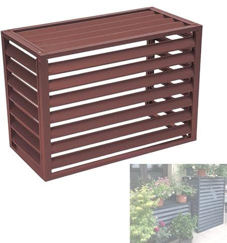 Aluminium Klimaanlagen abdeckung verkleidung Klimaanlage Sichtschutz Dekorativer Bildschirm Der Klimaanlage Sichtschutz Zäune Jalousien Design für Garten, Terrasse, Pool Ausrüstung(A2,L100*W50*H70(1.5