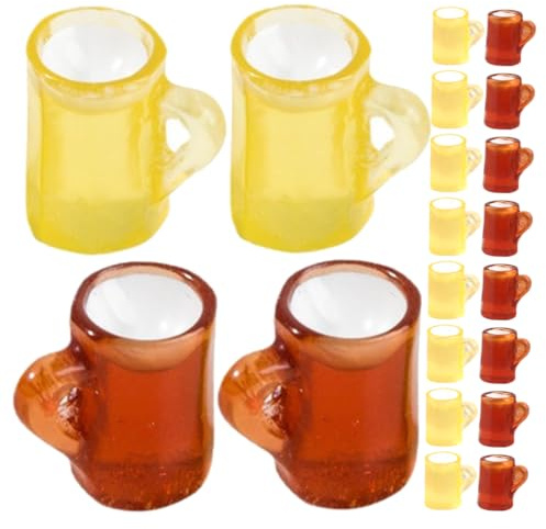 ABOOFAN 20pcs Mini Beer Mugs Diy Craft Shots Resin Miniature Cups for Photo Props Events