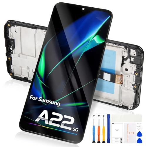 Incell pour Samsung Galaxy A22 5G A226 LCD Écran - pour Samsung A22 5G LCD Écran Tactile SM-A226B A226B/DS A226B/DSN Affichage Digitizer Verre Assemblage Outils (Noir avec Cadre)