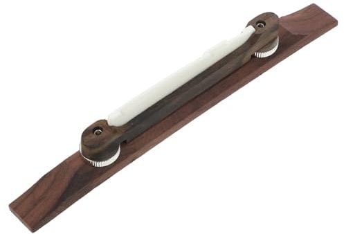 Kisangel Ebony Archtop Guitar Bridge with Bone Saddle for Jazz Guitar and Mandolin Height Polished Craftsmanship Guitar Parts Replacement
