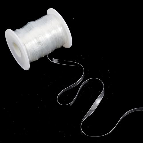 Letsinstyle 40 Yards 5mm Breite Klares Gummiband Transparente Dehnbare BH Träger Unsichtbares BH Schulterband Für Dessous Tanz Bademode Stoff Nähprojekt