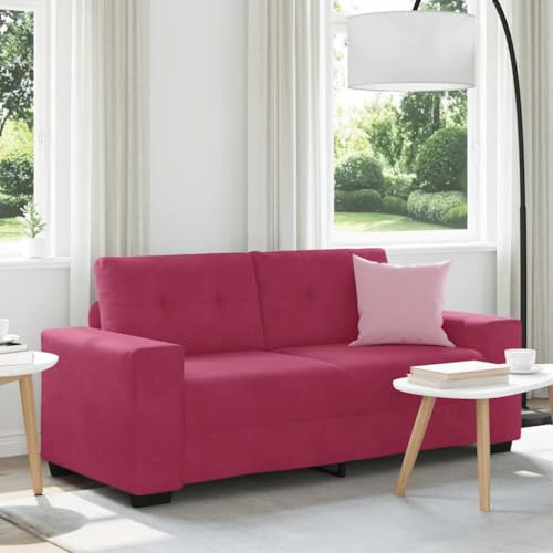 SKM Zweisitzer-Sofa Weinrot 140 cm Samt,Möbel,Sofas,Rot,25.9KG,4105126