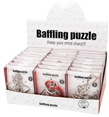 24-teiliges Metall Draht Puzzle Set - IQ Test Geduldsspiel & Knobelspiele für Erwachsene und Kinder - Metallpuzzle Logikspiele Brainteaser, Educatives Partyspiel Geschenk Klassenraum, Geschenkefüller
