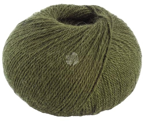 LANA GROSSA Natural Lama Fine | Feine Baby-Lama Fasern klassisch verzwirnt | Handstrickgarn aus 100% Lama (Baby) | 50g Wolle zum Stricken & Häkeln | 150m Garn FB 119
