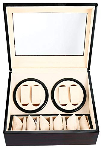 TONFEION Automatik Uhrenbeweger 4+6 Uhren, Uhrenständer Box Luxuriöser Uhrenbox, Watch Winder Uhrenkasten Schmuckschatulle, Uhrenbeweger für Automatikuhren, Geräuscharm Uhrenspeichergehäuse