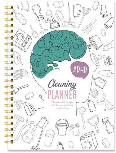 ADHD Reinigungsplaner, ADHS-Reinigungs- und Organisationsplaner für Erwachsene, Reinigungszeitplan und Checkliste, Notizbuch für Zuhause, Familienreinigungsaufgaben und Aufgabendiagramm