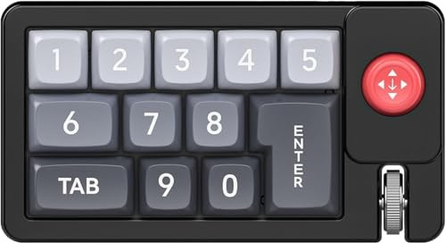 Générique Programmable Keyboard - Mechanical Keyboard with RGB Backlight, One Hand Numeric Keypad with Hot Interchangeable Joystick for Typing Music Production Trading Setup and PC Game