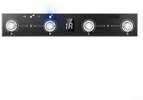 Controller MIDI Footswitch con 4 pulsanti personalizzabili, pedale portatile ricaricabile con compatibilità USB e controllo app per musicisti, nero