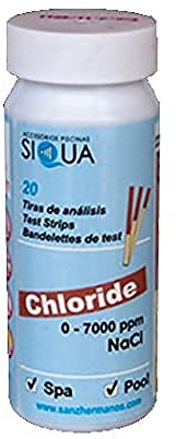 SIQUA Kit de Análisis de Sal para Piscinas Tiras De Detección De Agua Salada para Piscinas, Herramienta De Prueba De Agua Multiuso para Bañera De Hidromasaje, SPA, Piscina (20 Tiras)