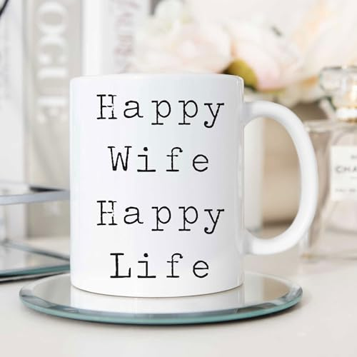 60 Second Makeover Limited Happy Wife Happy Life Mug Gift Present Friend Valentines Friend Christmas Novelty Humour Funny