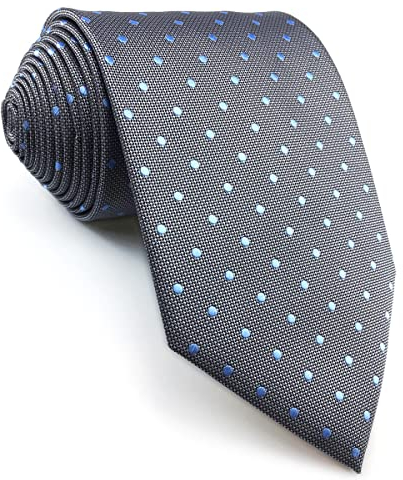 Shlax&Wing Neu Entwurf Punkte Herren Krawatte Grau Blau Seide Geschäftsanzug Classic