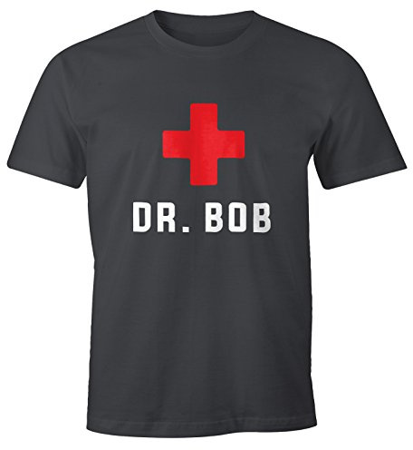 MoonWorks Herren T-Shirt Dr Bob Dschungel Arzt Notarzt Fun-Shirt