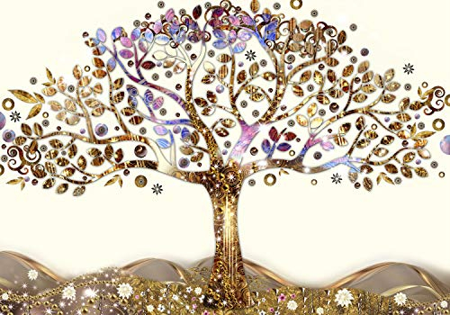decomonkey Fototapete Abstrakt Baum, 350x256 cm, XL, Ornament Gustav Klimt