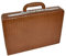 Slimline Brown Leather Attache Case Croc Print Briefcase Dual Lock Office Bag - Mark