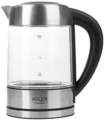 ADLER-Glaskessel 1,7 l, Temperaturregelung, 2200 W Leistung, weiß