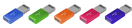 PNY USB 2.0 Flash-Laufwerke, 16 GB, verschiedene Farben, 5 Stück