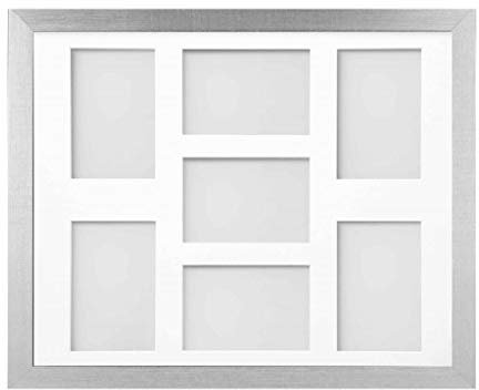 Frame Company Simpson Silver Multi Aperture Photo Frame, 20x16 for 6x4 inch (x7)