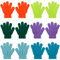 QKURT 6 Paare Magic Stretch Handschuhe, Vollfinger Winter gestrickte Magic Stretch Handschuhe Warme Handschuhe für 5~13 Jahre alte Kinder Mädchen Jungen