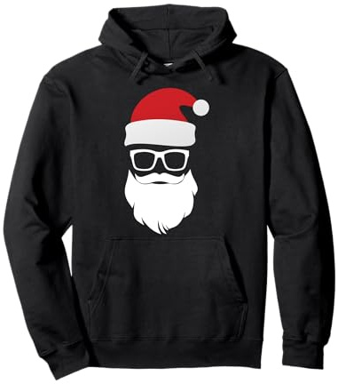 Weihnachtsmütze Mütze Sonnenbrille Bart Santa Weihnachtsmann Pullover Hoodie