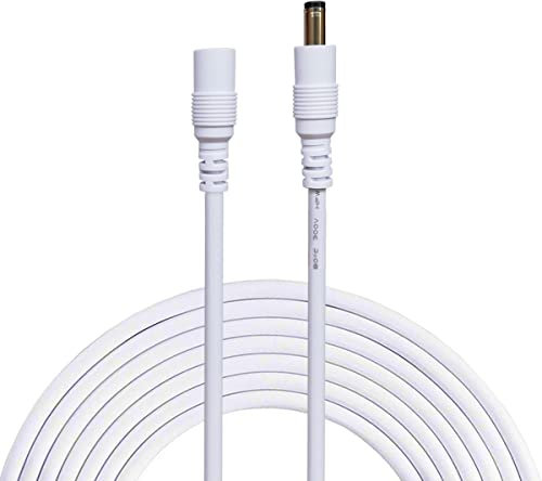 AsanWise DC Power Extension Cable, 5.5mm x 2.1mm DC 12V Power Male to Female Cord, for Power Adapter, 12V CCTV Wireless IP Camera, Monitors, DVR Standalone, LED Strip, 3m/9.84ft, White