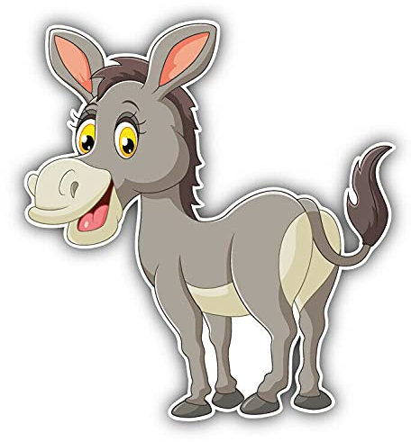 20cm! Hochwertiger Kühlschrank-Auto-Aufkleber Sticker Cartoon Comic Lustig Spaß Funny Esel Cartoon Comic UV&Waschanlagenfest Decal